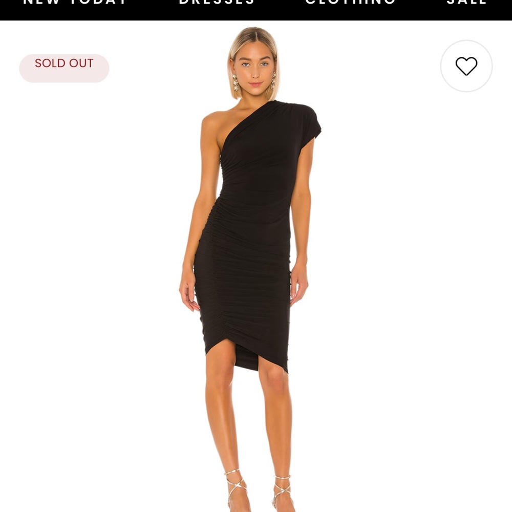 Black Ruched Asymmetrical One-Shoulder Cocktail Dress